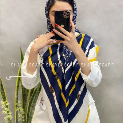 روسری نخی | کد 2554 | رنگ سورمه ای | شال و روسری شایلی