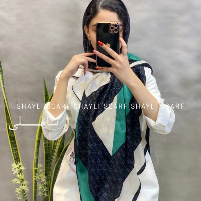روسری نخی | کد 2564 | رنگ سبز | شال و روسری شایلی