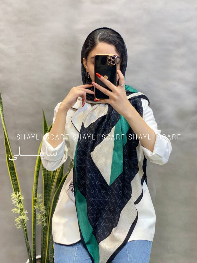 روسری نخی | کد 2564 | رنگ سبز | شال و روسری شایلی