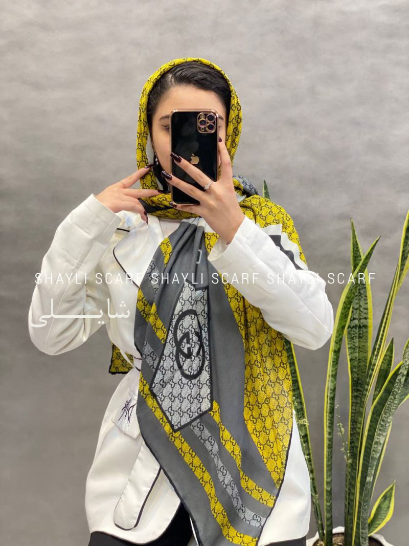 روسری نخی ایرانی | کد 2821 | طرح سه | شال و روسری شایلی