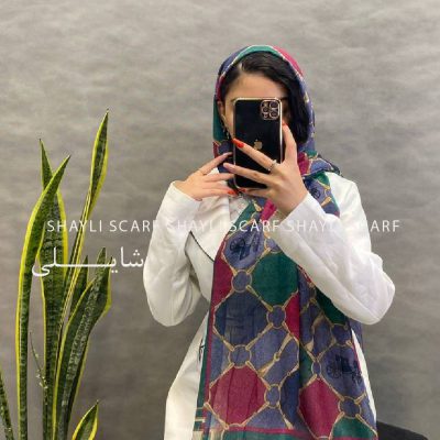 شال نخی ایرانی | کد 2873 | رنگ سبز سرخابی | شال و روسری شایلی