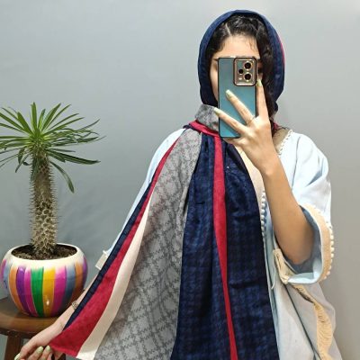 شال نخی | کد 3049 | طرح دار | شال و روسری شایلی
