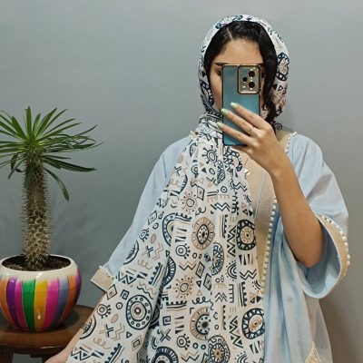 شال نخی | کد 3078 | طرح دار | شال و روسری شایلی